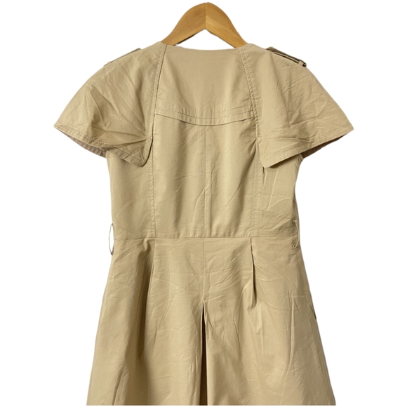 Cotton Trench Coat Dress in Beige - Picture 7 of 7